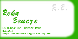 reka bencze business card